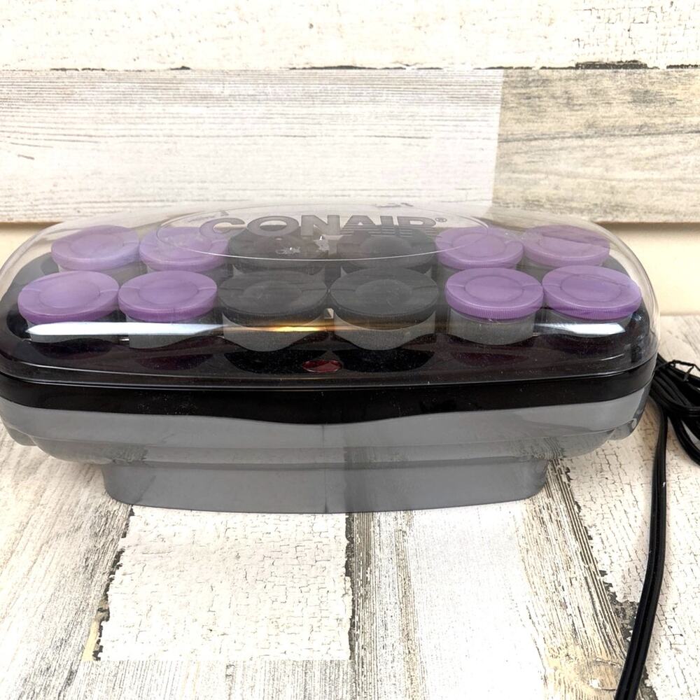 Conair CHV14JXR 12 Pc Jumbo Ceramic Heated Hair Roller Set Flocked NEW